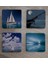 Deniz ve Yelkenliler Doğal Taş Bardak Altlığı 4'lü Set - Natural Stone Coasters 2