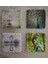 Martı Tavuskuşu Papağanlar Kuğular Doğal Taş Bardak Altlığı 4'lü Set - Natural Stone Coasters 2