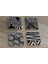 Siyah Beyaz Geometrik Desenler Doğal Taş Bardak Altlığı 4'lü Set - Natural Stone Coasters 1