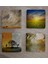 Yoga Denge ve Gün Btımı Manzaralar Doğal Taş Bardak Altlığı 4'lü Set - Natural Stone Coasters 2