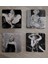 Siyah Beyaz Marilyn Monroe Fotoğrafları Doğal Taş Bardak Altlığı 4'lü Set - Natural Stone Coasters 2