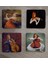 Keman ve Violonsel Çalan Kızlar Doğal Taş Bardak Altlığı 4'lü Set - Natural Stone Coasters 2