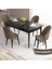 Concept Ves Serisi 80X132 Mdf Açılabilir Siyah Mermer Desen Mutfak Masa Takımı 4 Sandalye 1