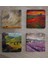 Gelincik Tarlası ve Doğa Manzaraları Doğal Taş Bardak Altlığı 4'lü Set - Natural Stone Coasters 2