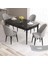 Concept Ves Serisi 80X132 Mdf Açılabilir Siyah Mermer Desen Mutfak Masa Takımı 4 Sandalye 1