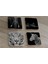 Siyah Beyaz Fil At Kaplan Zebra Doğal Taş Bardak Altlığı 4'lü Set - Natural Stone Coasters 1
