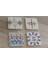 Çini Desenleri Doğal Taş Bardak Altlığı 4'lü Set - Natural Stone Coasters 1