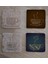 Tipografik Kahve Desenleri Doğal Taş Bardak Altlığı 4'lü Set - Natural Stone Coasters 2
