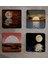 Ay ve Gün Batımı Manzaralar Doğal Taş Bardak Altlığı 4'lü Set - Natural Stone Coasters 2
