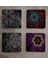 Geometrik Desenler Doğal Taş Bardak Altlığı 4'lü Set - Natural Stone Coasters 2