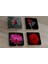 Kırmızı Gül ve Gerbera Doğal Taş Bardak Altlığı 4'lü Set - Natural Stone Coasters 1