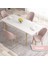 Concept Ves Serisi 80X132 Mdf Beyaz Mutfak Masa Takımı Doğal Ahşap Ayak Beyaz Kafes 4 Sandalye 2