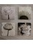Siyah Beyaz Çiçekler Doğal Taş Bardak Altlığı 4'lü Set - Natural Stone Coasters 2