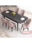 Concept Ves Serisi 80X132 Mdf Açılabilir Siyah Mermer Desen Mutfak Masa Takımı 6 Sandalye 2