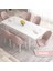 Concept Ves Serisi 80X132 Mdf Açılabilir Beyaz Mutfak Masa Takımı 6 Sandalye 1