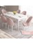 Concept Ves Serisi 80X132 Mdf Açılabilir Beyaz Mermer Desen Mutfak Masa Takımı 6 Sandalye 2