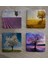 Tek Ağaçlı Manzaralar Doğal Taş Bardak Altlığı 4'lü Set - Natural Stone Coasters 1