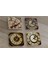 Roma Rakamlı Saatler Doğal Taş Bardak Altlığı 4'lü Set - Natural Stone Coasters 2