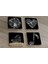 Siyah Beyaz Müzik Görselleri Doğal Taş Bardak Altlığı 4'lü Set - Natural Stone Coasters 2