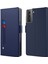 Samsung Galaxy S22 5g Anti-Çizelge Pu Deri Deri Flip Telefon Kılıf Kart Tutucu Stand Çift Manyetik Toka Telefon Kapağı Makyaj Aynalı (Yurt Dışından) 1