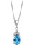 Pırlanta ve Oval Mavi Topaz Taşlı Kolye 0417P0058 1