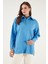 Yarım Fermuarlı Oversize Triko Kazak Bayan Kazak 4616079 3