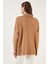 Yarım Fermuarlı Oversize Triko Kazak Bayan Kazak 4616079 5