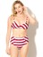 Straplez Kırmızı Çizgili Bikini 1