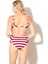 Straplez Kırmızı Çizgili Bikini 2