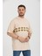R-5730 Bisiklet Yaka Ön Nakış Detaylı Oversize T-Shirt 3