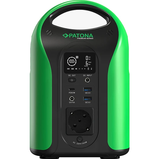 Patona Premium Taşınabilir Güç Istasyonu Outdoor 300 - 300W/220V USB5V/3A Qc3.0 DC12V/5A
