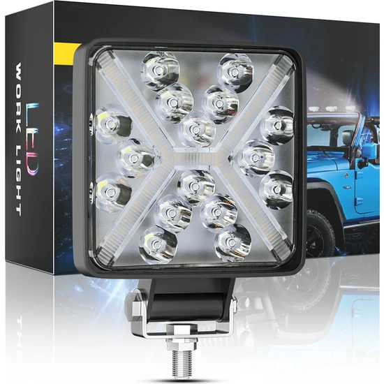 Dekohop 16 LED x Angel Çakarlı Off Road Kamyon Iş Makinesi Çalışma Lambası