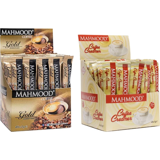 Mahmood Coffee Gold 2 gr x 48 Adet & Mahmood Coffee Stick Kahve Kreması 5 gr x 48 Adet