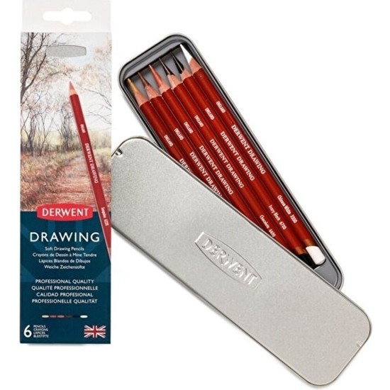 Seti Draw Derwent : Drawing : Yağlı Çizim Kalem Seti : 6 Renk (Metal Fiyatı