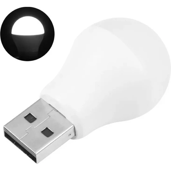 Runedo USB LED Lamba Powerbank Ile Çalışan Mini Boy USB Ampul Gece lambası