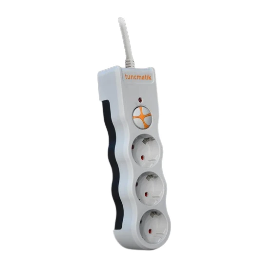 Tunçmatik Powersurge 3-Surge Protectıon Plug - 1050 Joule White Wıth Cable