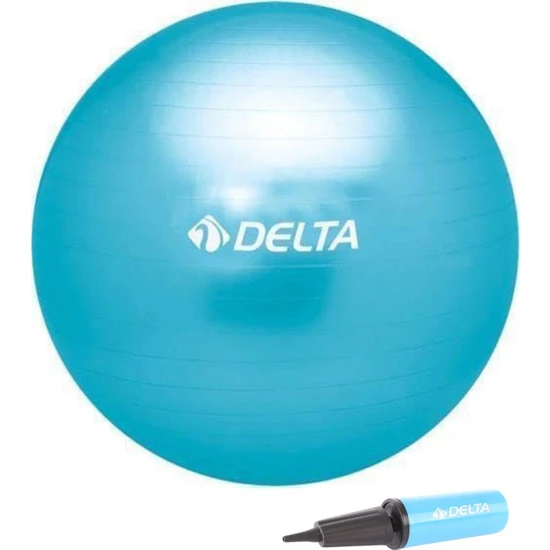 Delta 55 cm Mavi Deluxe Pilates Topu Ve Çift Yönlü Pompa Seti