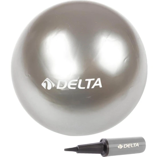 Delta 20 cm Gümüş Pilates Denge Egzersiz Topu + Pilates Topu Pompası