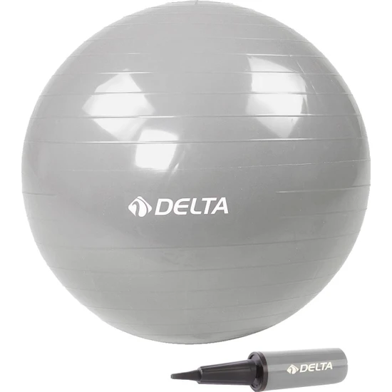 Delta 55 cm Gümüş Deluxe Pilates Topu Ve Çift Yönlü Pompa Seti