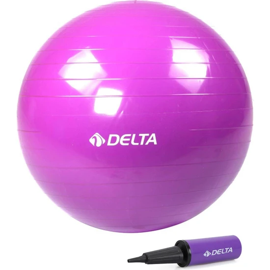 Delta 65 cm Mor Deluxe Pilates Topu Ve Çift Yönlü Pompa Seti