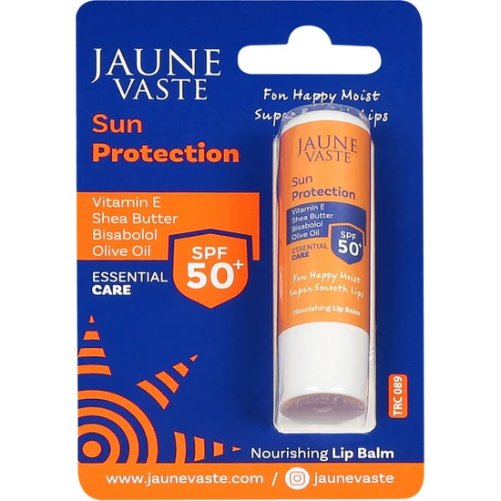 Jaune Vaste Lip Balm Sun Protection SPF50 Yoğun Besleyici Güneş Koruyucu Dudak Bakım Stick 5g