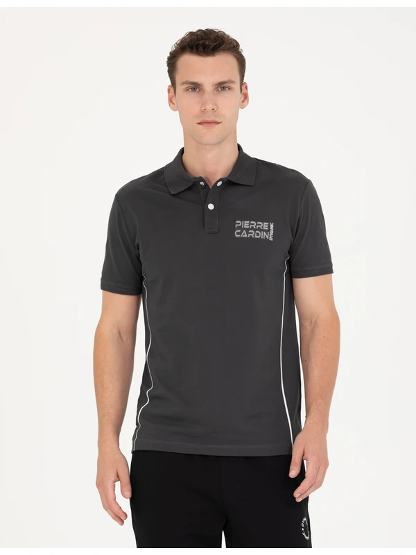 Pierre Cardin Erkek Antrasit Slim Fit Polo Yaka Tişört 50273577-VR006