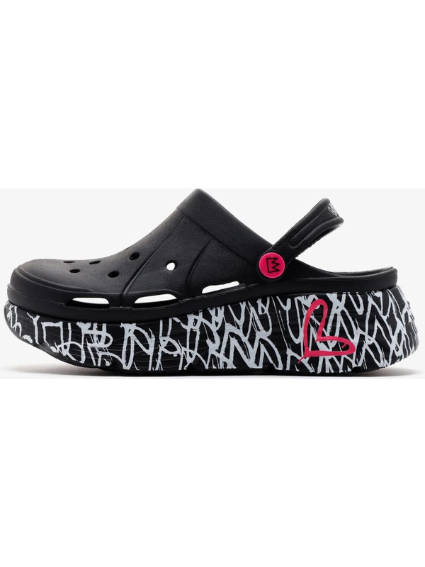 Skechers Jgoldcrown: Foamies Max Cushioning - Love True Kadın Siyah Terlik 111324 Blk