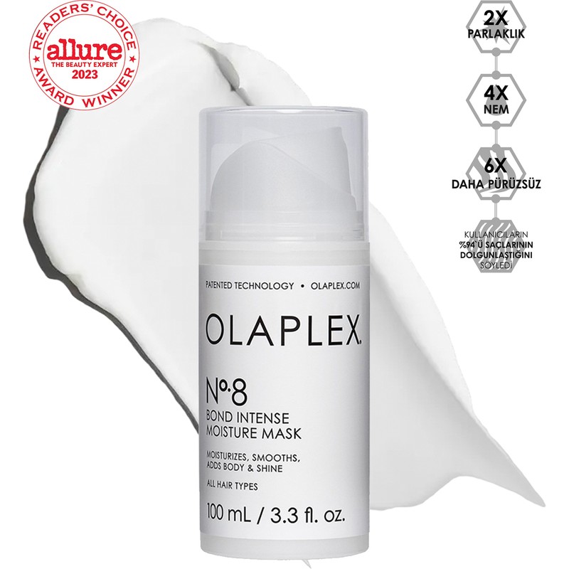 OLAPLEX Nº.8 Bond Intense Moisture Mask - Bağ Güçlendirici &Yoğun Onarıcı & Nemlendirici Maske - 100 ML