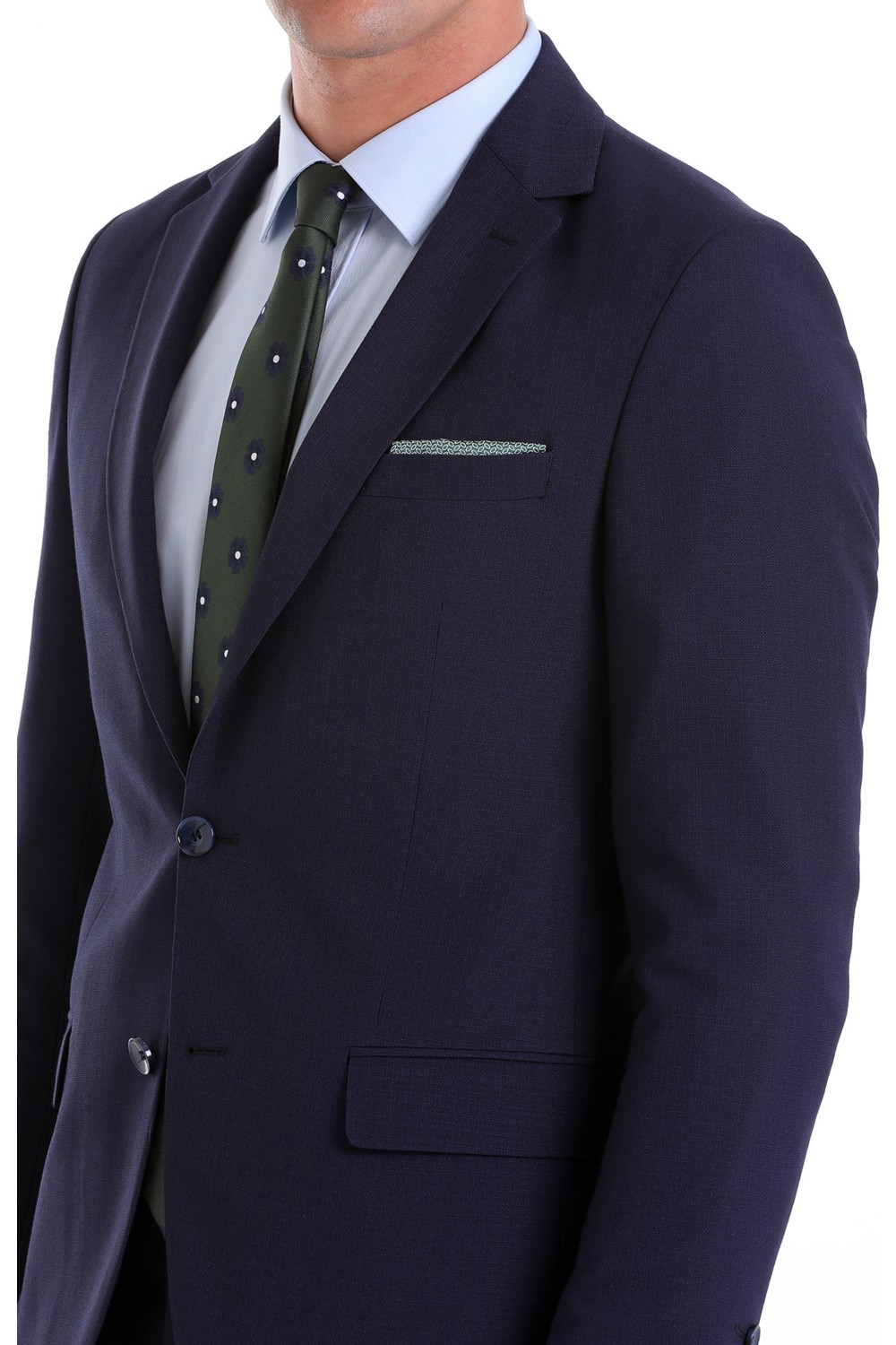 Hatemoğlu Siyah Slim Fit Mono Yaka Desenli Klasik Takım Elbise görsel 8