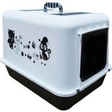 Mama Fabrikası Hediyeli Kapalı Kedi Tuvalet Kabı 54,5 x 39,5 x 39 cm Kırılmaz Flip Kapak Kürek Hediyeli