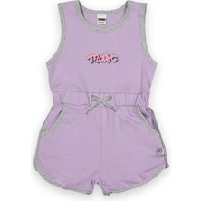 Novy Baby Fiyonklu Aplikeli Çıtçıtlı Sıfır Kol Çocuk Şort Tulum - 1-5 Yaş - 2090