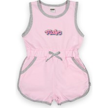 Novy Baby Fiyonklu Aplikeli Çıtçıtlı Sıfır Kol Çocuk Şort Tulum - 1-5 Yaş - 2090