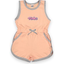 Novy Baby Fiyonklu Aplikeli Çıtçıtlı Sıfır Kol Çocuk Şort Tulum - 1-5 Yaş - 2090