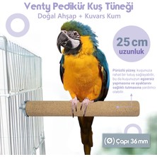 Vixpet Venty 25 cm 36 mm Pedikür Papağan Tüneği - Kumlu Tünek | Macaw | Kakadu | Jako | Amazon | İskender (Alex) | Eklektus |